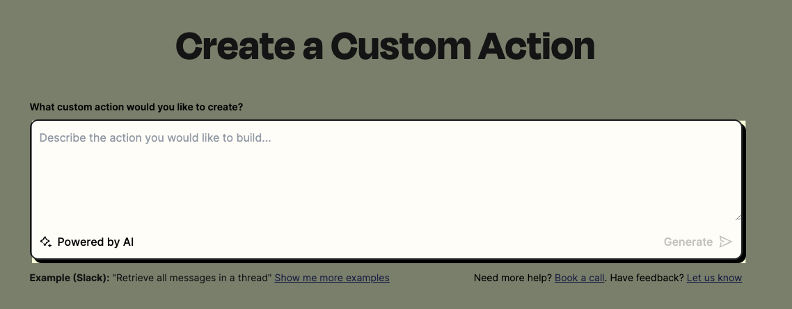 Custom Action: Simple builder