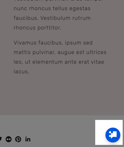 The lower right area of a website page, highlighting the Chatbots logo icon, which represents the chatbot pop up embed icon.