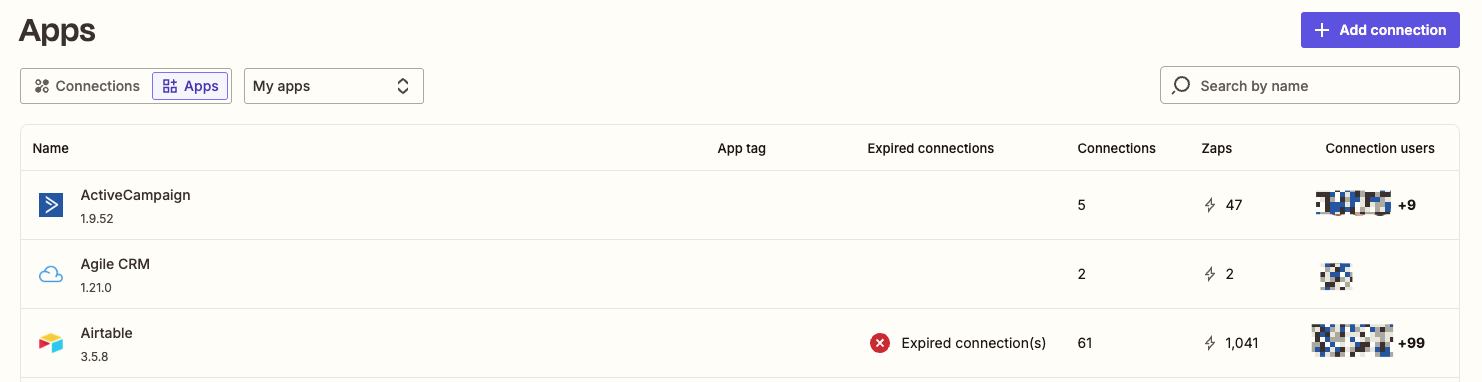App Connections page in the Apps tab.png