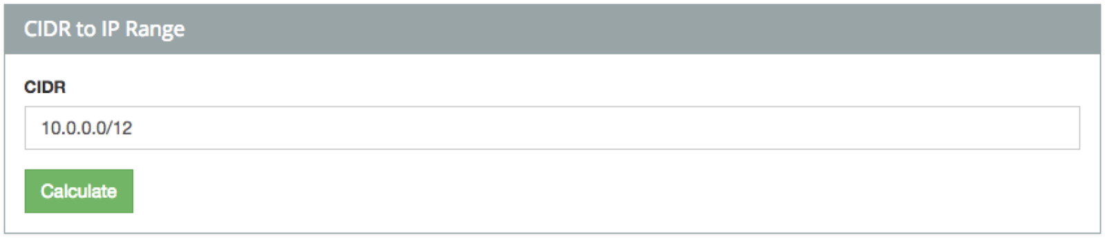 Type your IP block into the CIDR field